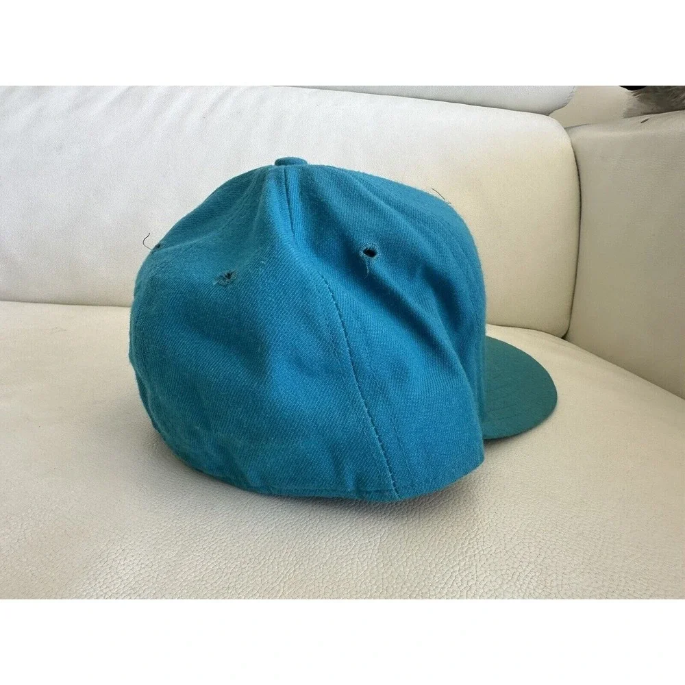 VTG Charlotte Hornets Hat‎ Mens 7 1/4 Teal New Era Wool 5950 Pro Model 90s NBA